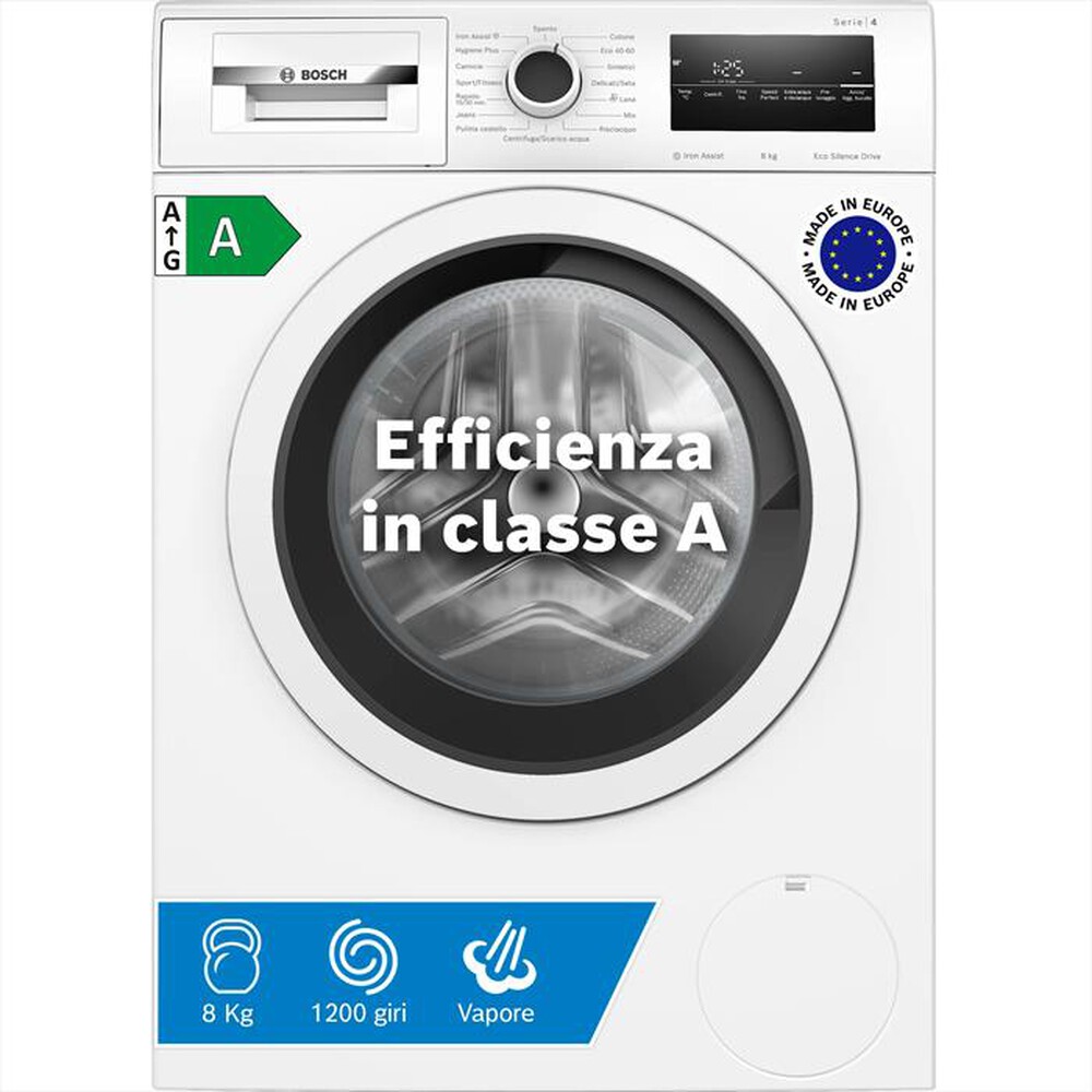 Immagine del prodotto BOSCH - Lavatrice Serie 4 WAN24208II 8Kg 1200g/m Classe A-Bianco