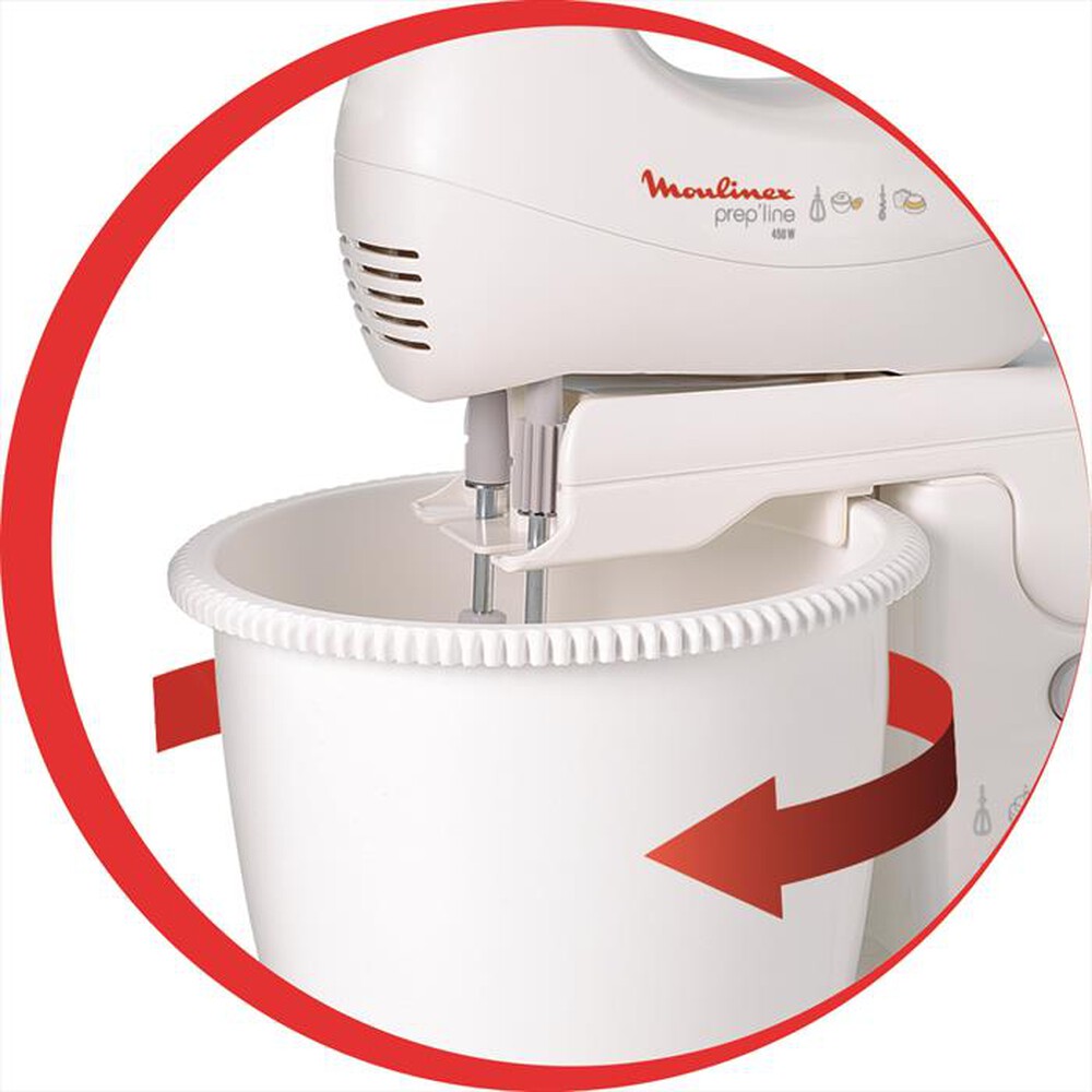 MOULINEX - HM412- Frusta con Ciotola-Bianco