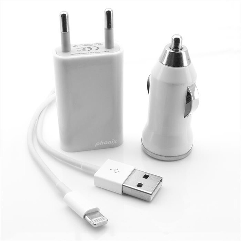 "PHONIX - Chargers Kit 3in1 Per Apple Lightning - BIANCO"