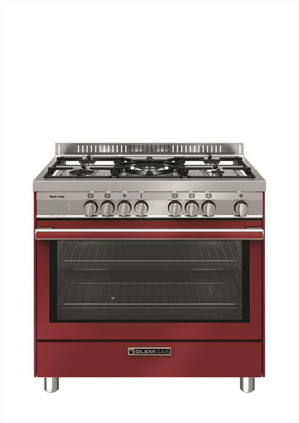 GLEM GAS - Cucina elettrica ST965MRS Classe A+-Rosso Pomodoro