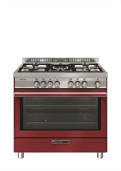 GLEM GAS - Cucina elettrica ST965MRS Classe A+-Rosso Pomodoro