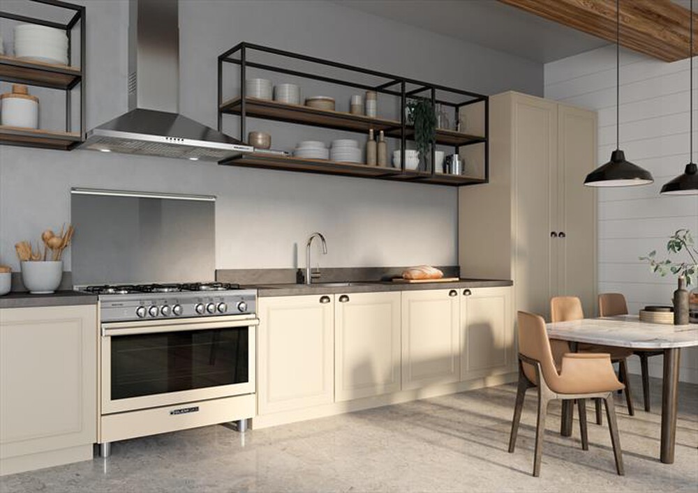 "GLEM GAS - Cucina elettrica SB965MCR Classe A+-Giallo Parmigiano"
