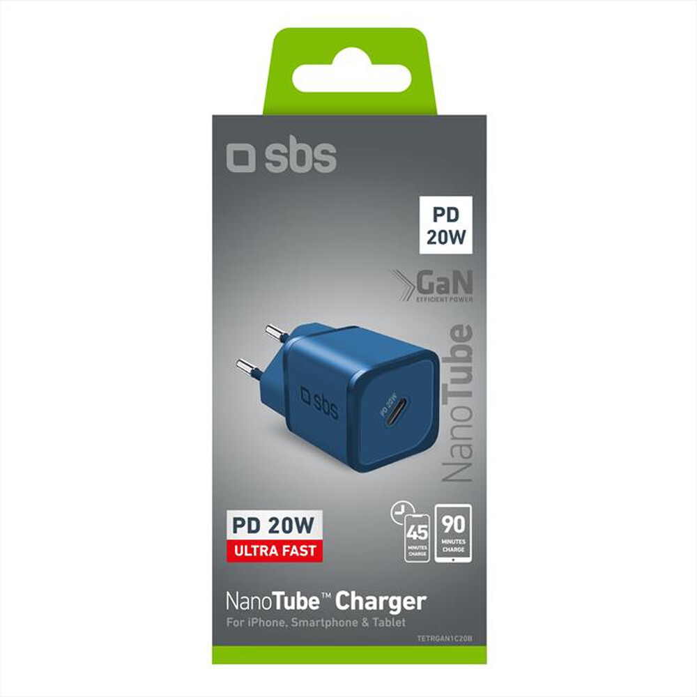 "SBS - Caricatore da rete TETRGAN1C20B-Blu"
