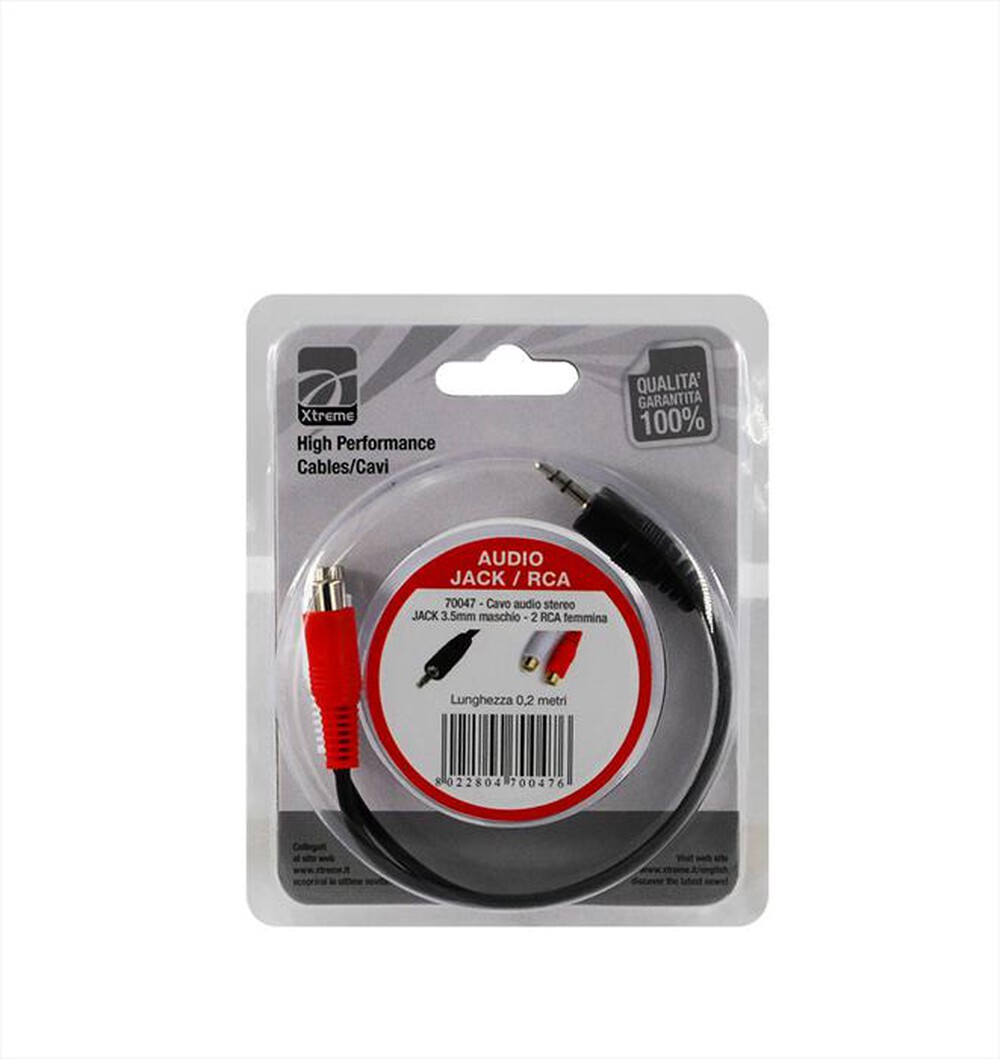 XTREME - CAVO AUDIO JACK 3.5 STEREO-NERO