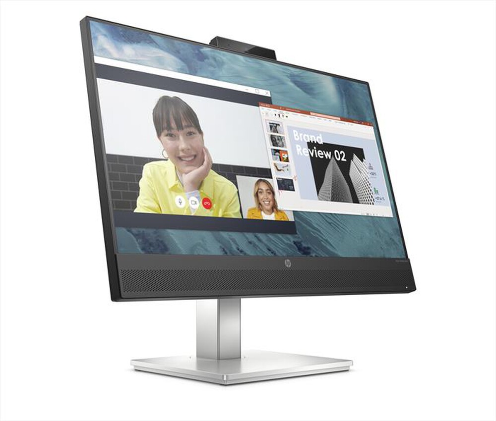 "HP - Monitor LED 23,8\" M24 WEBCAM-Nero, Argento"