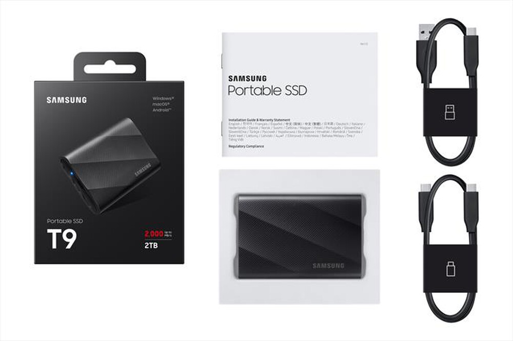 Immagine del prodotto SAMSUNG - Hard disk esterno PORTABLE SSD T9 USB 3.2 1TB-Nero