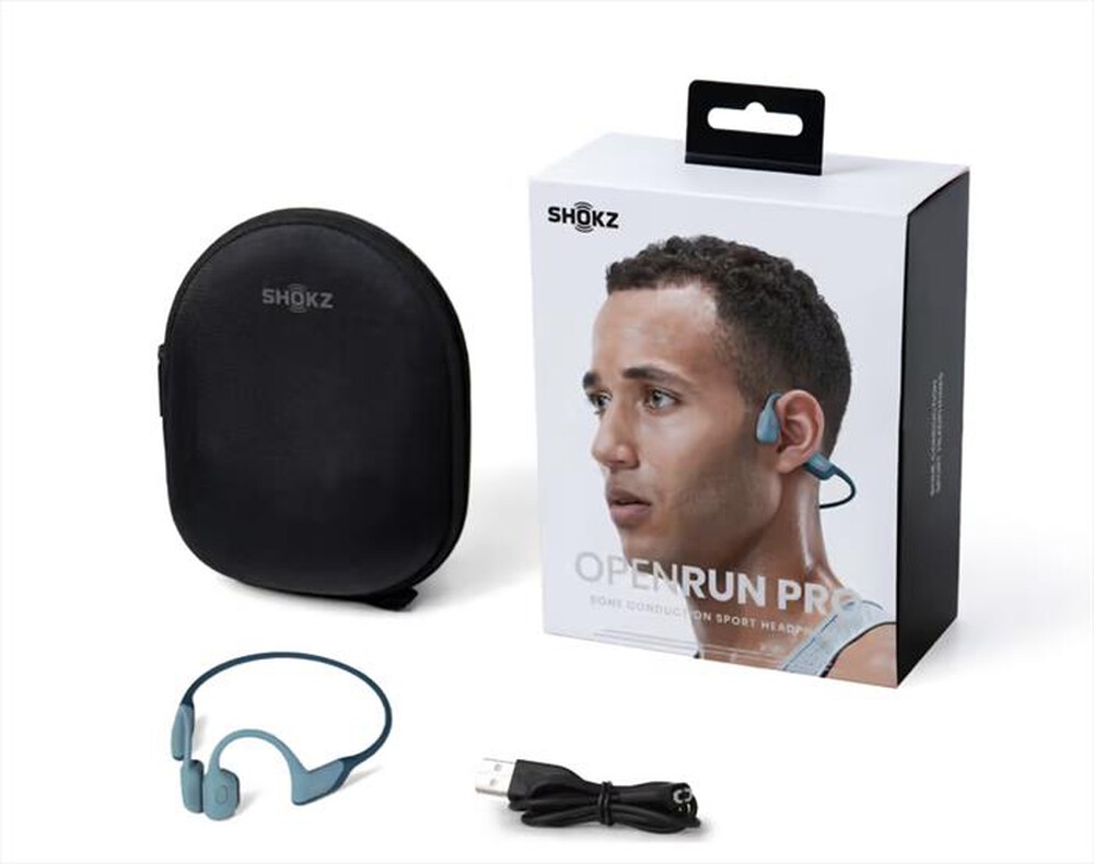 "SHOKZ - Auricolari a conduzione ossea OPENRUN PRO-blu"