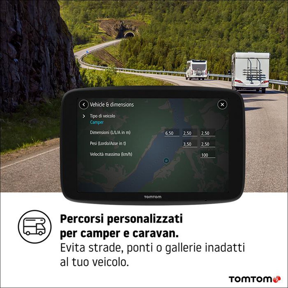 Immagine del prodotto TOM TOM - Navigatore portatile GO CAMPER MAX-Nero