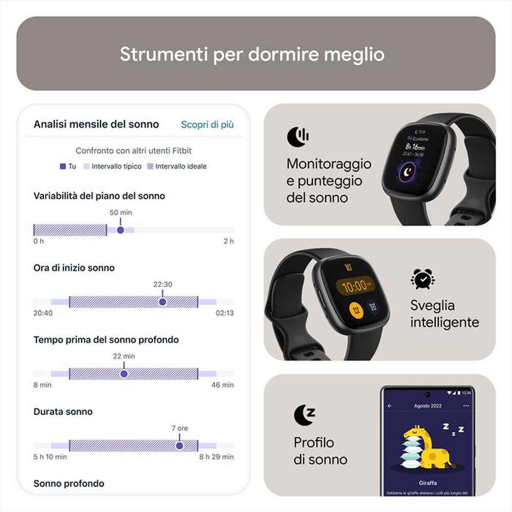 "FITBIT - VERSA 4 - FB523BKBK-NERO/ALL GRIGIO GRAFIT"