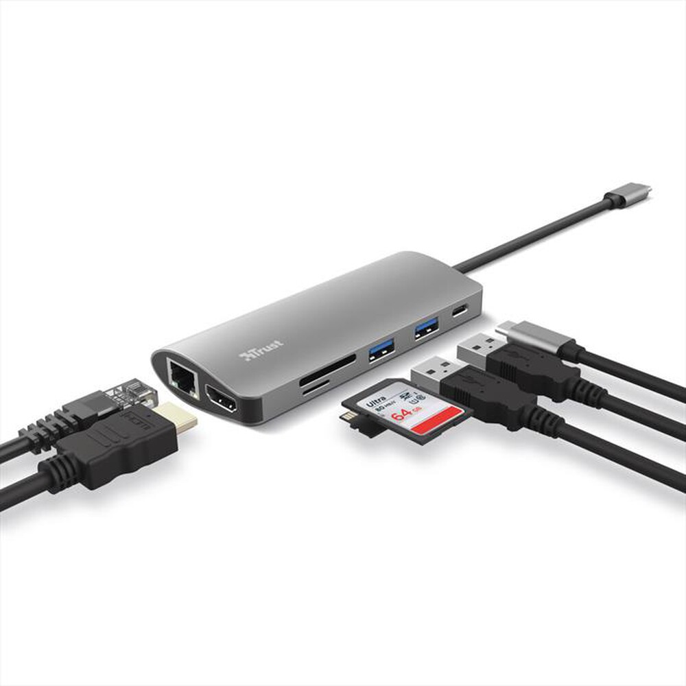 "TRUST - DALYX 7-IN-1 USB-C ADAPTER-Grey/Black"