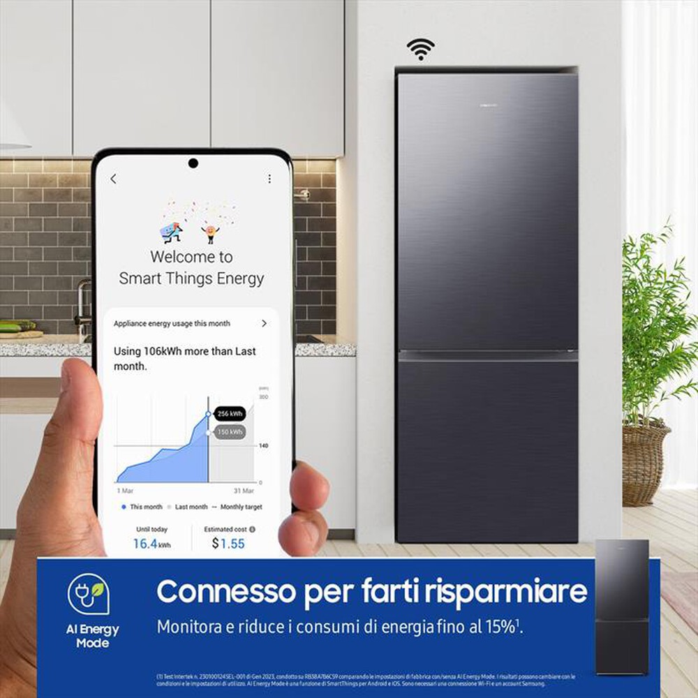 "SAMSUNG - Frigorifero combinato RB50DG601EB1EF ClasseE 508lt-Antracite"