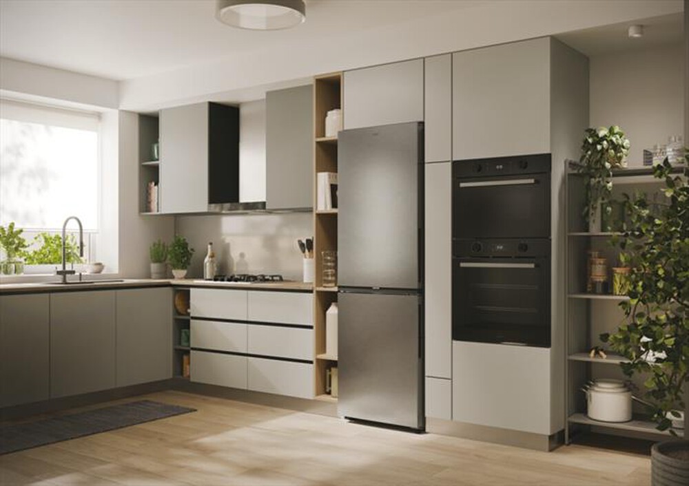 "CANDY - Frigorifero combinato CNCQ2T618EX Classe E 355 lt-Stainless steel"