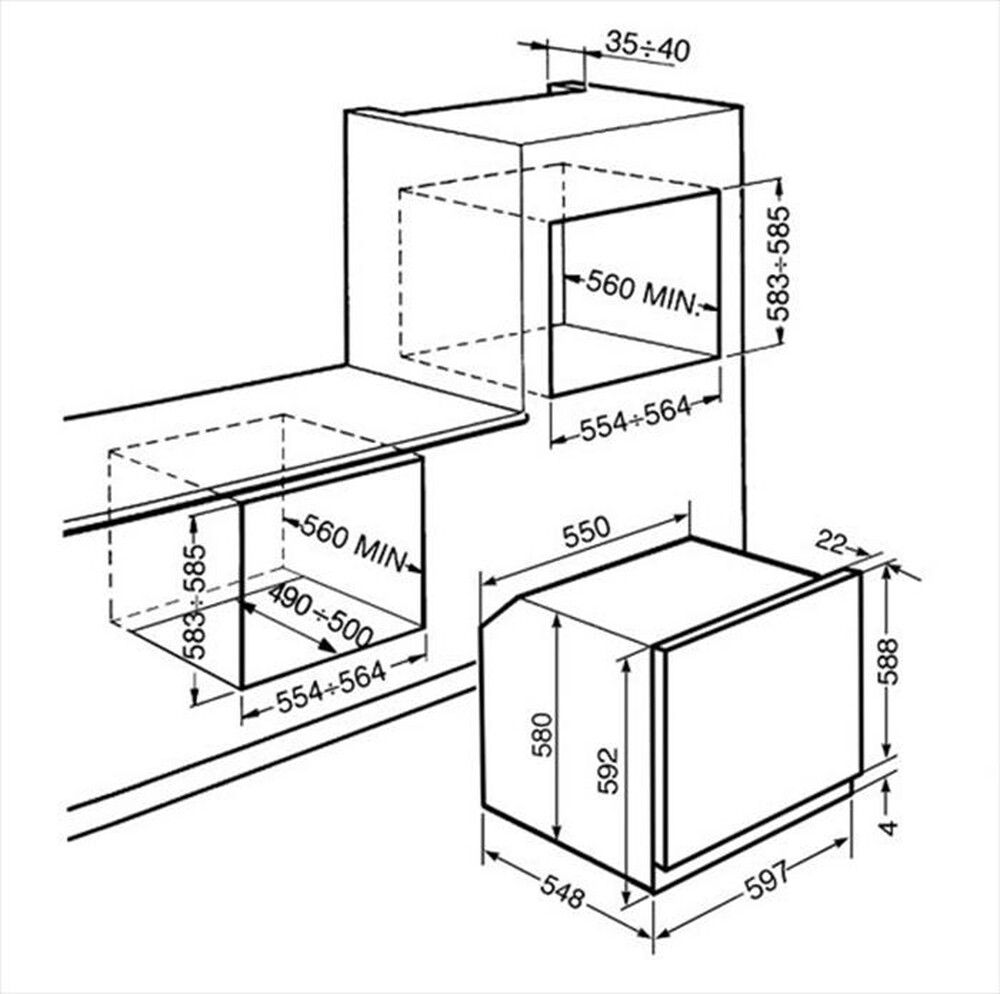 Immagine del prodotto SMEG - Forno incasso elettrico SF800AVO Classe A+-Avena
