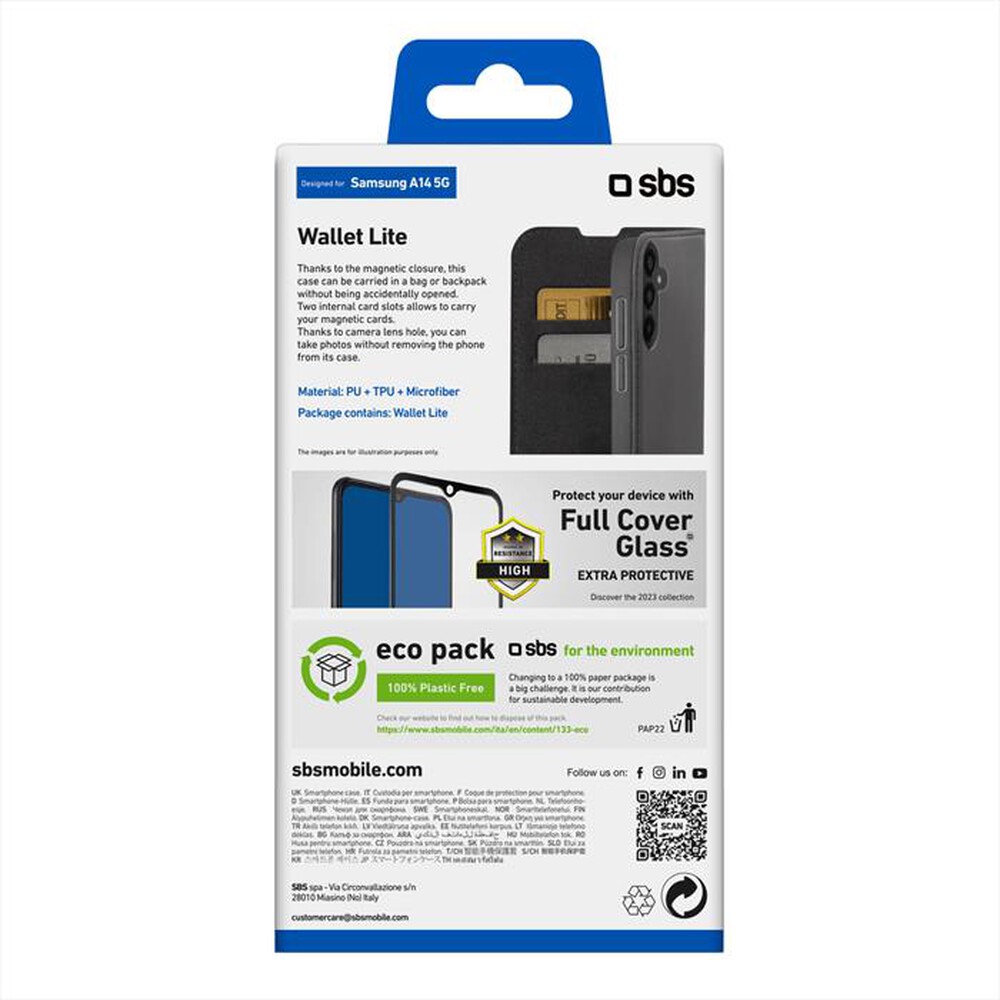 "SBS - Cover TEBKLITESAA145GK per Samsung A14 5G-Nero"