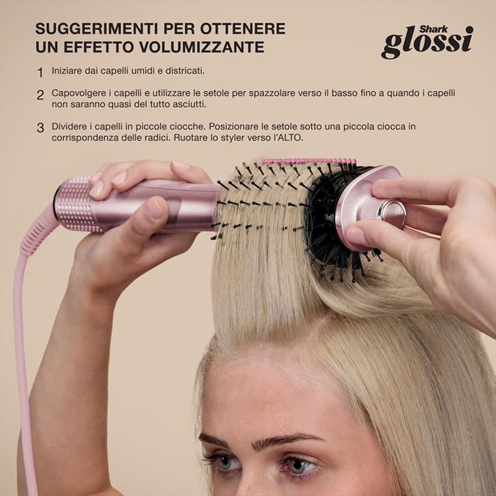 Immagine del prodotto SHARK - GLOSSI STYLER E SPAZZOLA LUCIDANTE AD ARIA CALDA-Rosa