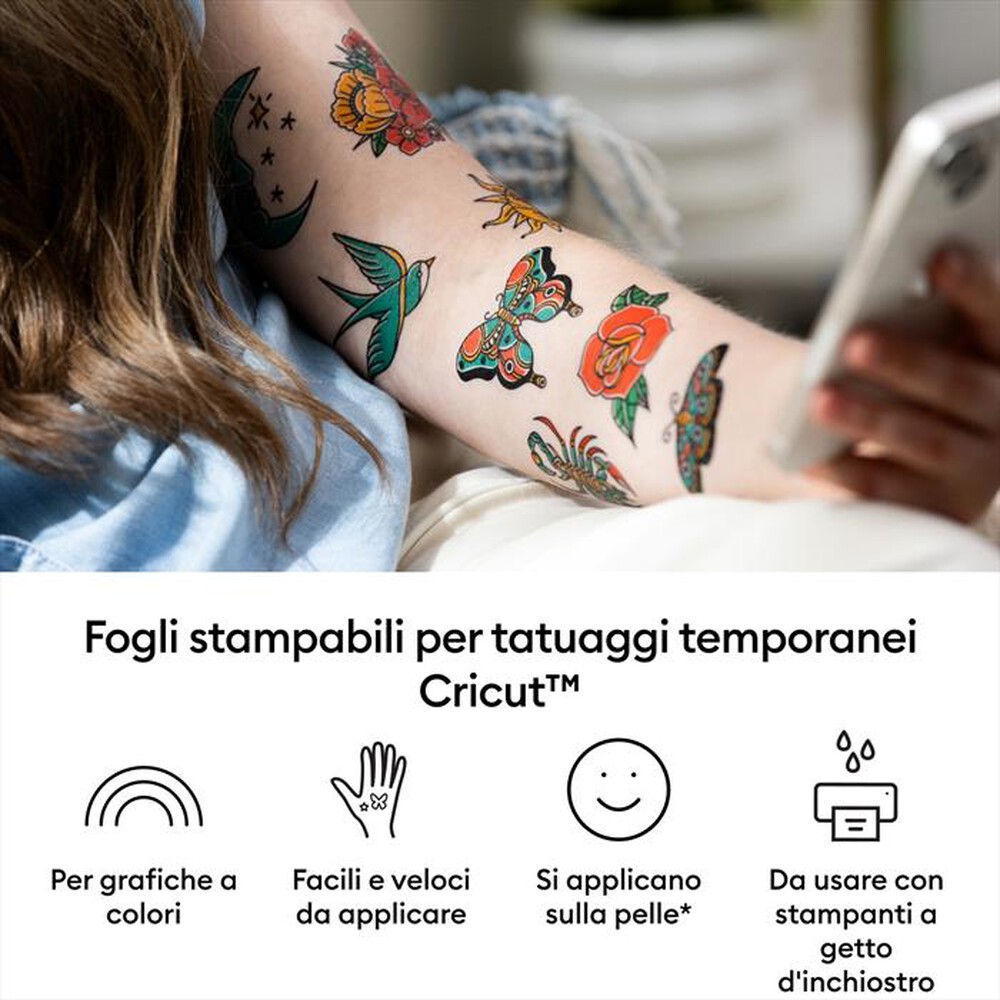 Immagine del prodotto CRICUT - Fogli per tatuaggi temporanei stampabili - A4-Bianco