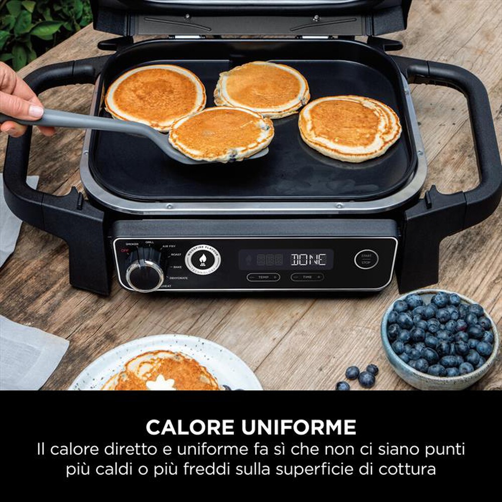 "NINJA - Piastra liscia per BBQ elettrico Woodfire-NERO"