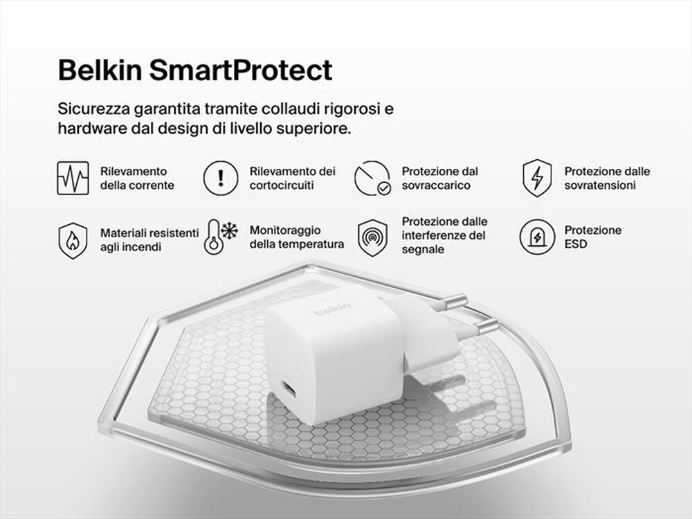 Immagine del prodotto BELKIN - Caricabatteria USB-C 25 W + cavo USB-C/USB-C da 1m-Bianco