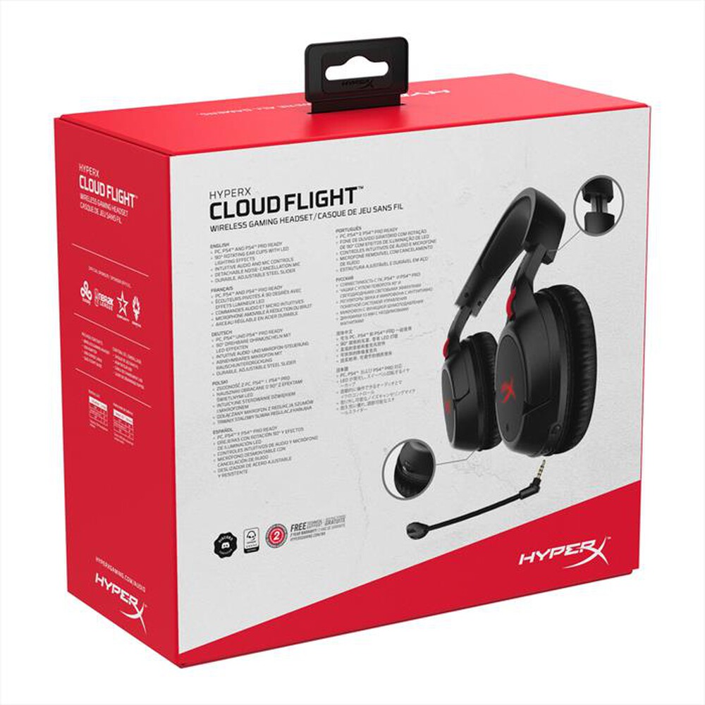 "HYPERX - Cuffia PC CLOUD FLIGHT-Nero e Rosso"