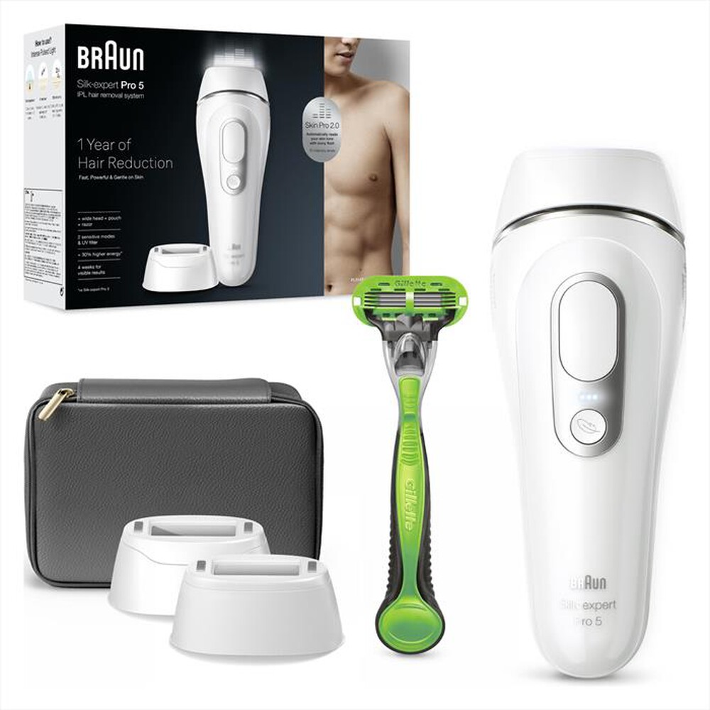"BRAUN - LUCE PULSATA PL5145-BIANCO/ARGENTO"