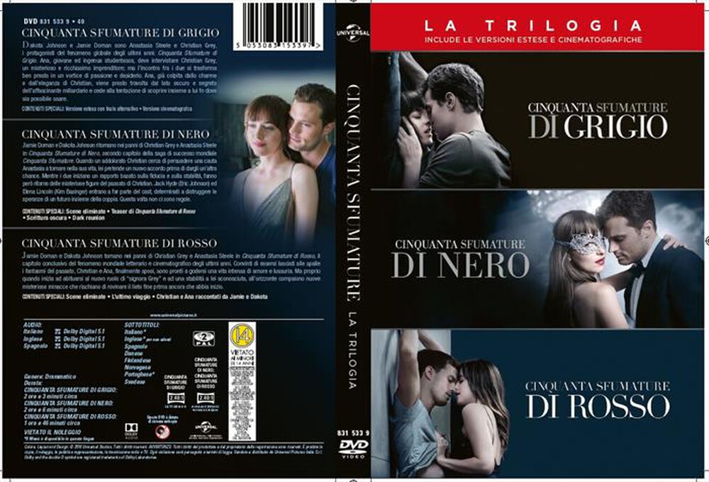"WARNER HOME VIDEO - CINQUANTA SFUMATURE: TRILOGIA - DVD ST"