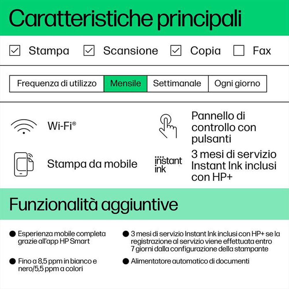 "HP - Multifunzione DESKJET 4222E 3 MESI INCHIOSTRO HP+-Blue Breeze"