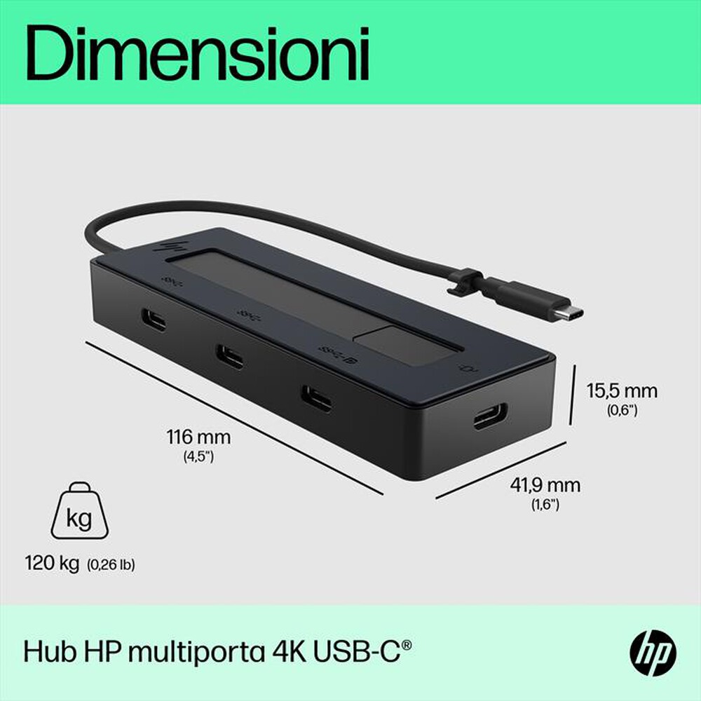 Immagine del prodotto HP - HUB MULTIPORTA 4K USB-C-Nero