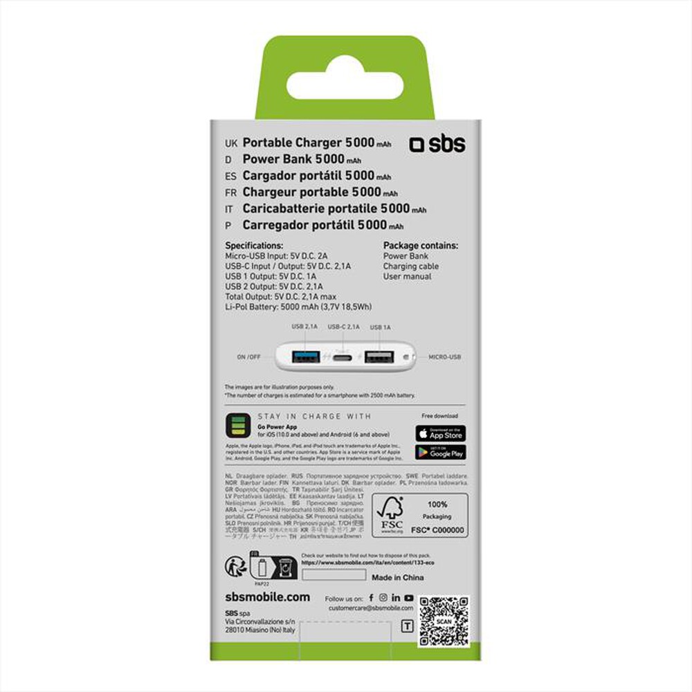 "SBS - TEBB5000POCW-BIANCO"