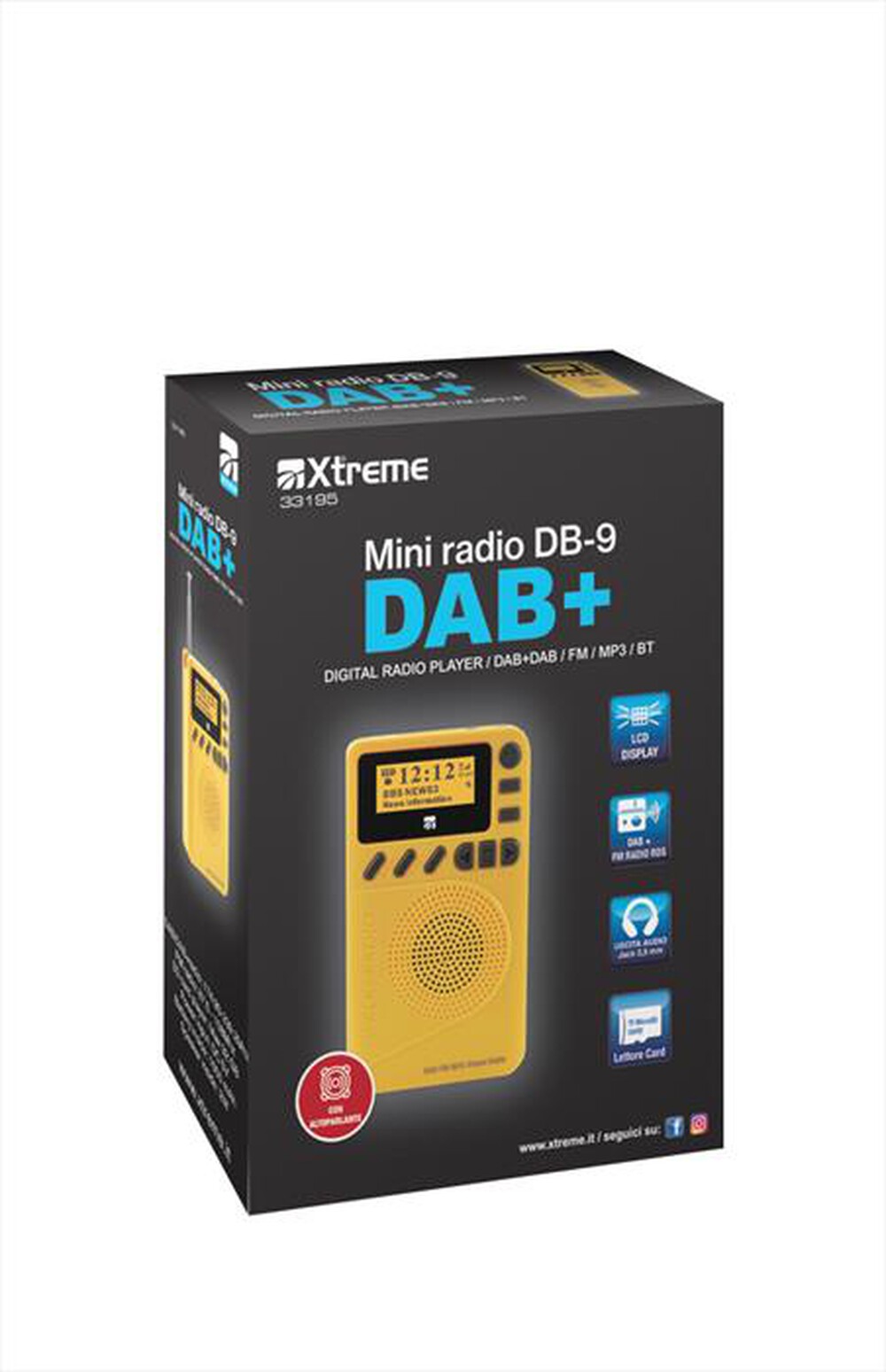 "XTREME - MINI RADIO DAB+ DB-9-NERO"