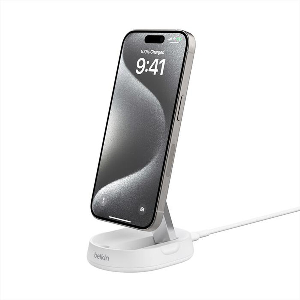 "BELKIN - SUPPORTO RICARICA WIRELESS QI2 15W + ALIMENTATORE-Bianco"