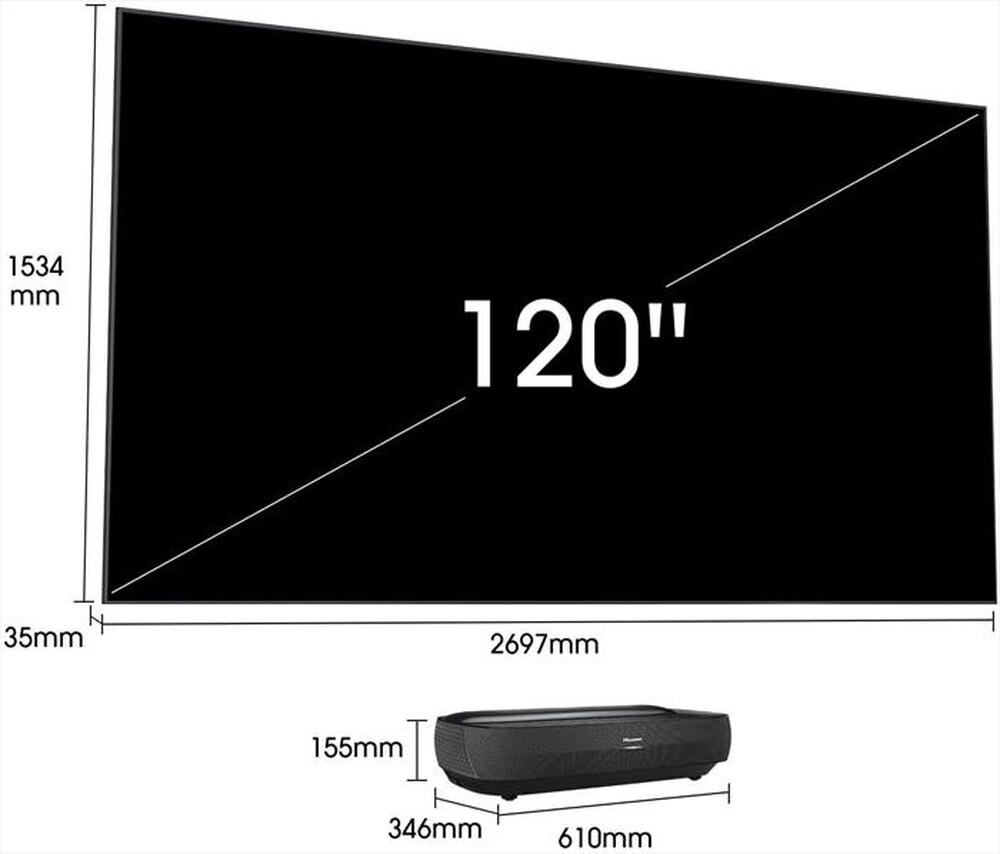 Immagine del prodotto HISENSE - Videoproiettore Smart 120L9G-A12-Black