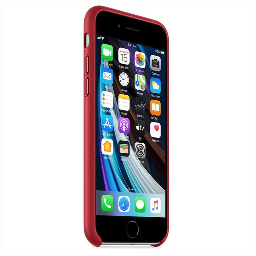 "APPLE - Custodia in pelle per iPhone SE 2020-Rosso"