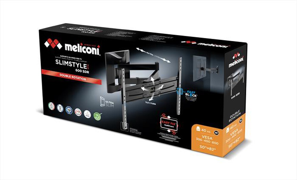 "MELICONI - Supporto TV SLIMSTYLE PLUS 600 SDR-Nero"