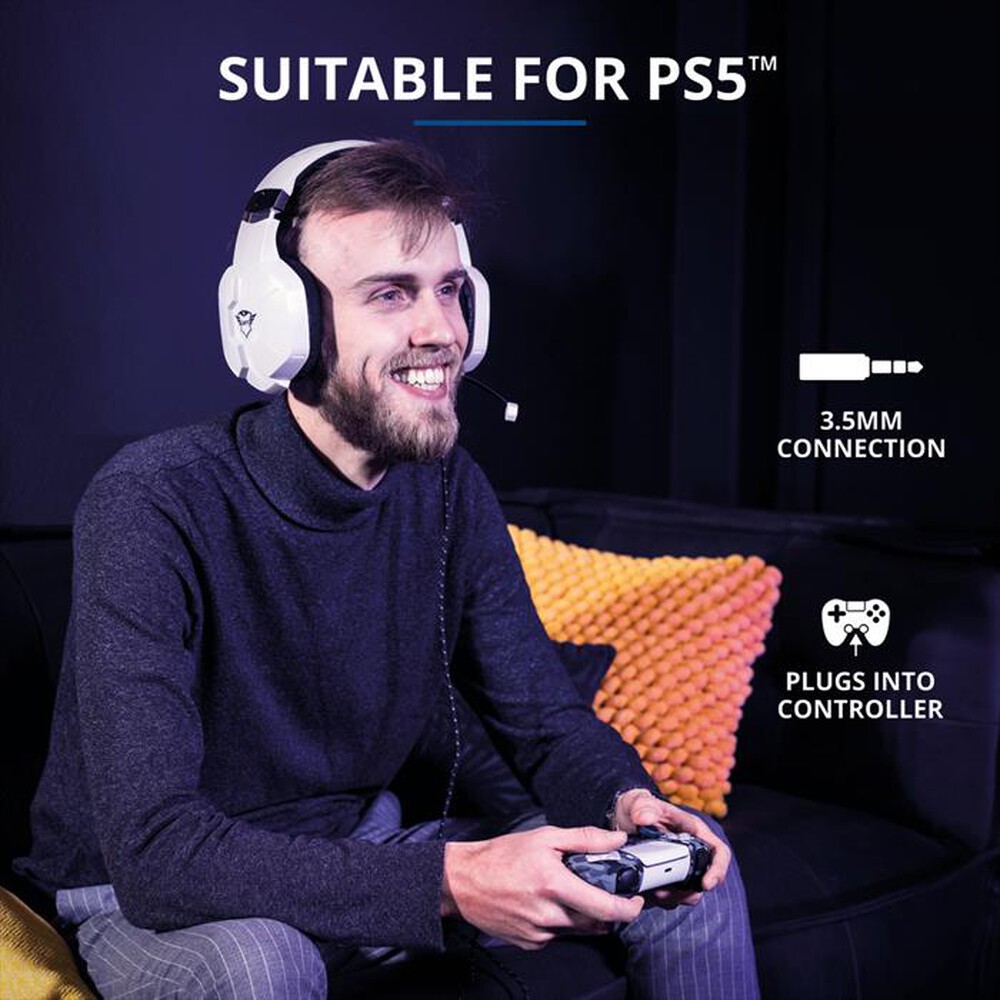 "TRUST - GXT323W CARUS HEADSET PS5 - White/Black"