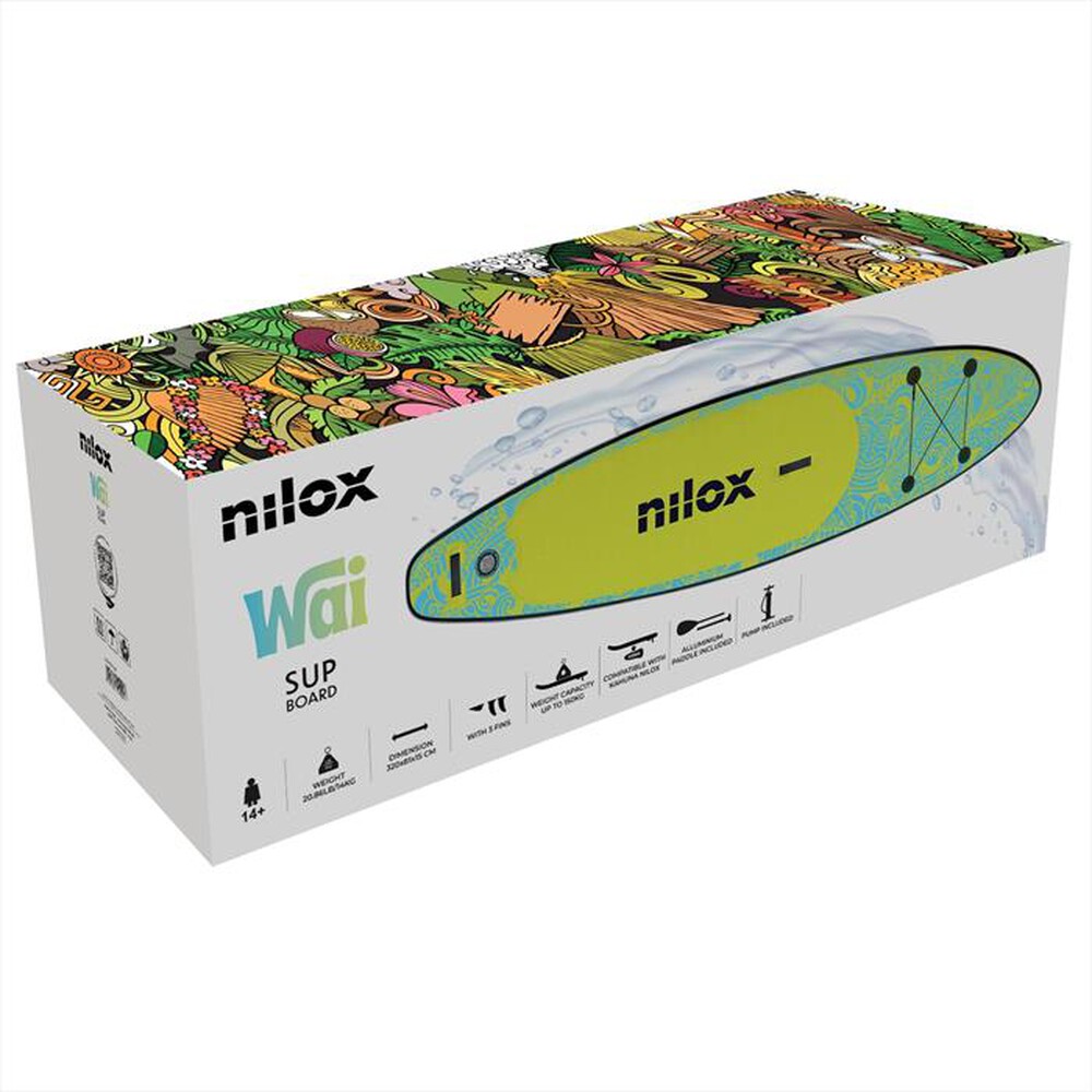 Immagine del prodotto NILOX - Acquascooter WAI Stand Up Paddle 3 pinne NXWTRSUP-LIME/BLU