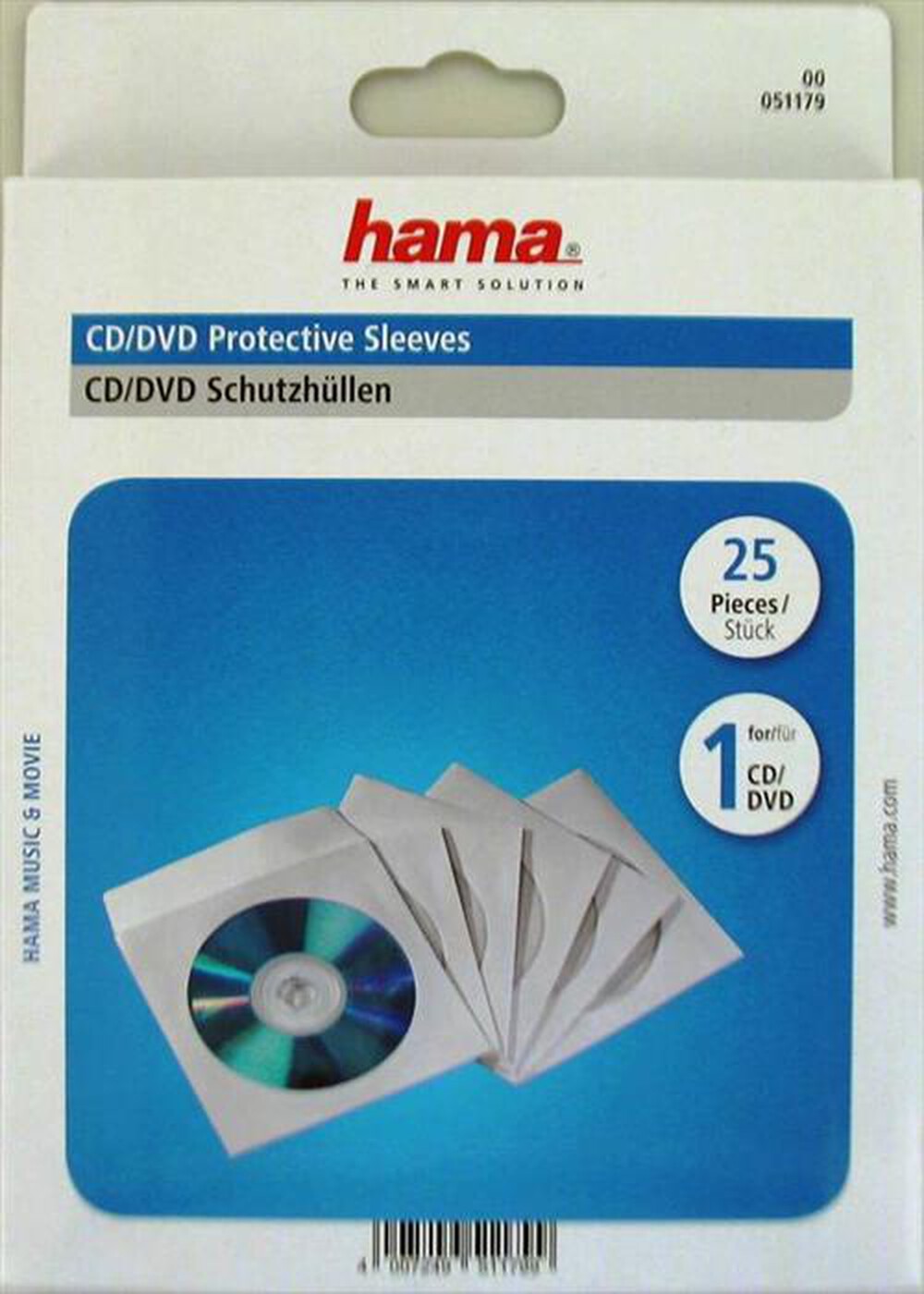 Immagine del prodotto HAMA - BUSTE PORTACD/DVD 25PZ-BIANCO/TRASPARENTE