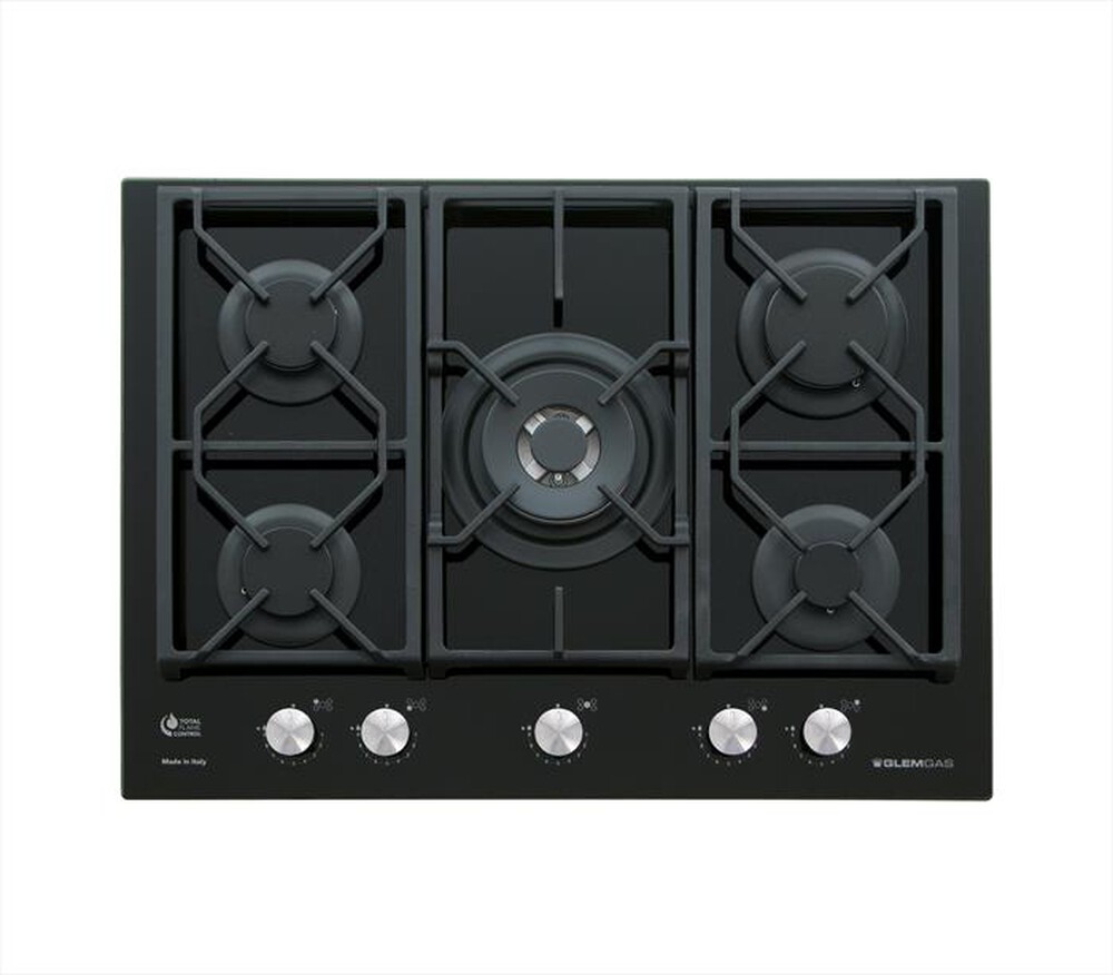 Immagine del prodotto GLEM GAS - Piano cottura a gas GV755XBK 5 fuochi 70cm-Nero Lucido