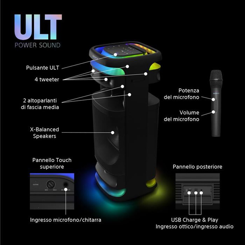 "SONY - Altoparlante Bluetooth SRSULT1000.CEL-nero"