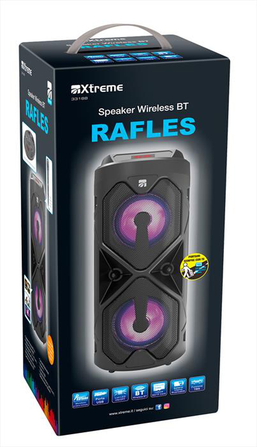 "XTREME - SPEAKER WIRELESS BT RAFLES-NERO"