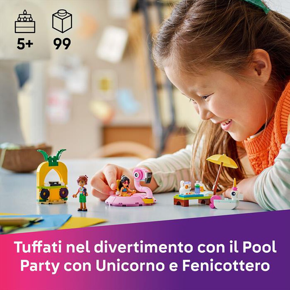 "LEGO - POOL PARTY CON UNICORNO E FENICOTTERO-,"