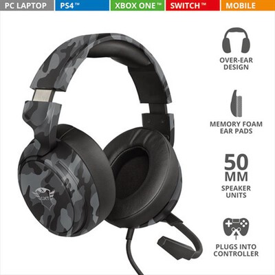 TRUST - GXT433K PYLO HEADSET CAMO BLACK-camo black