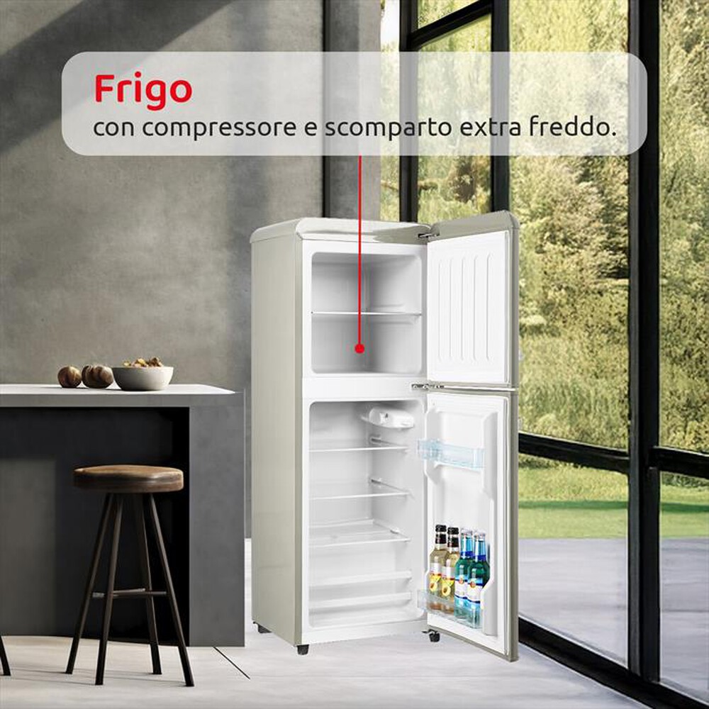 Immagine del prodotto MELCHIONI FAMILY - Frigorifero 2 porte SIBERIA 85 Classe E 85lt-Panna / Metallo