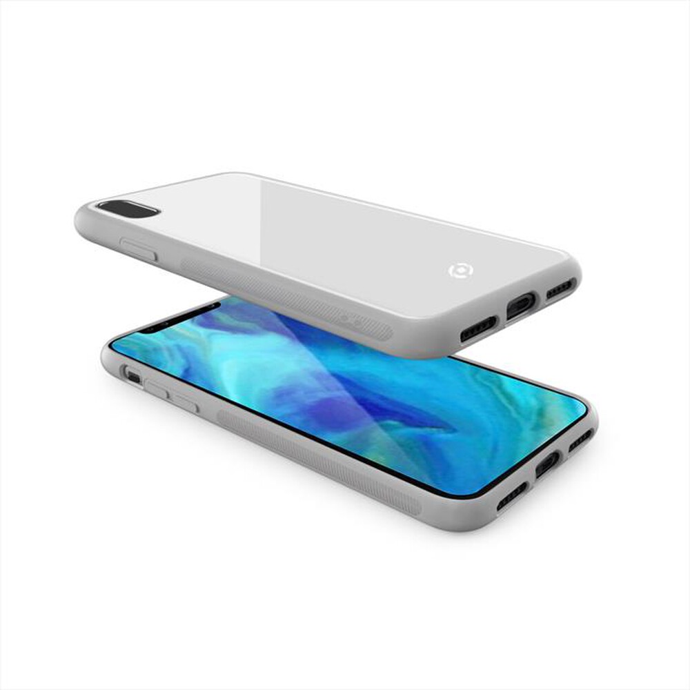 "CELLY - COVER PER IPHONE XR-Bianco/Vetro temperato+TPU"