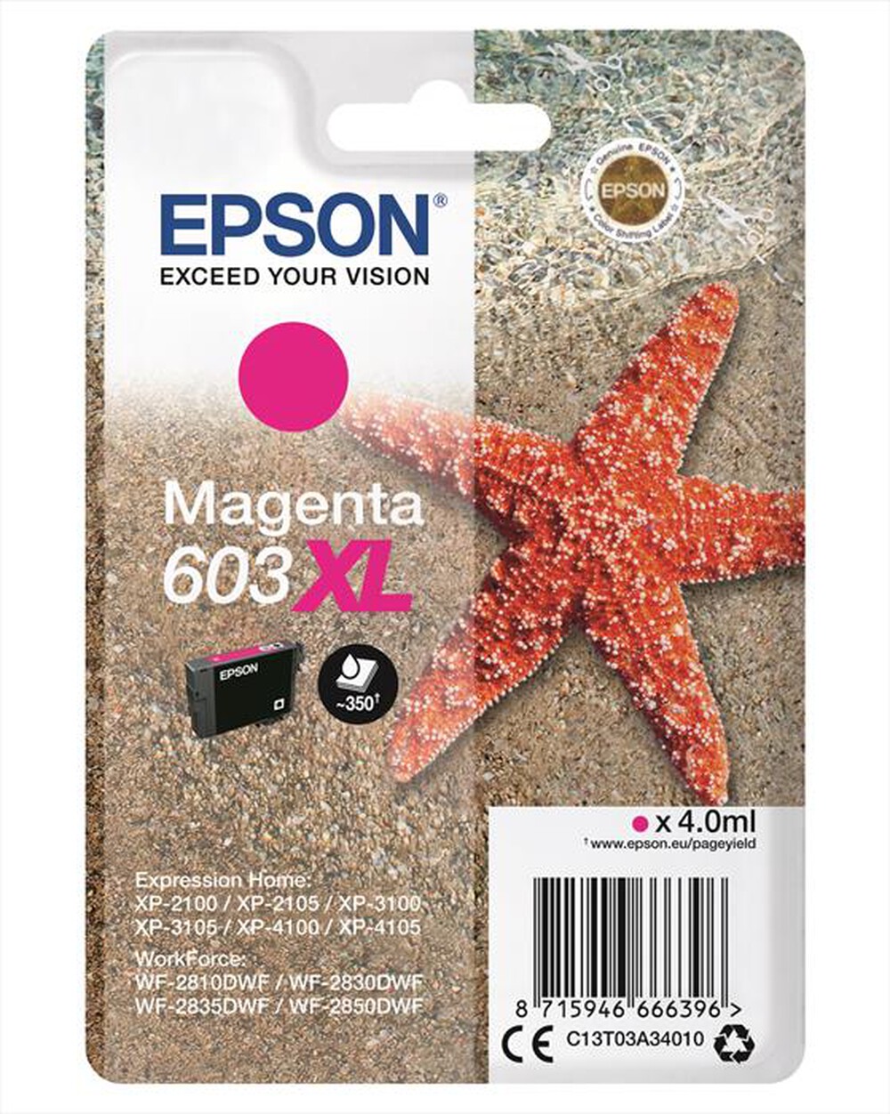"EPSON - 603 STELLA MARINA T03A XL SINGLE MAGENTA-Magenta"