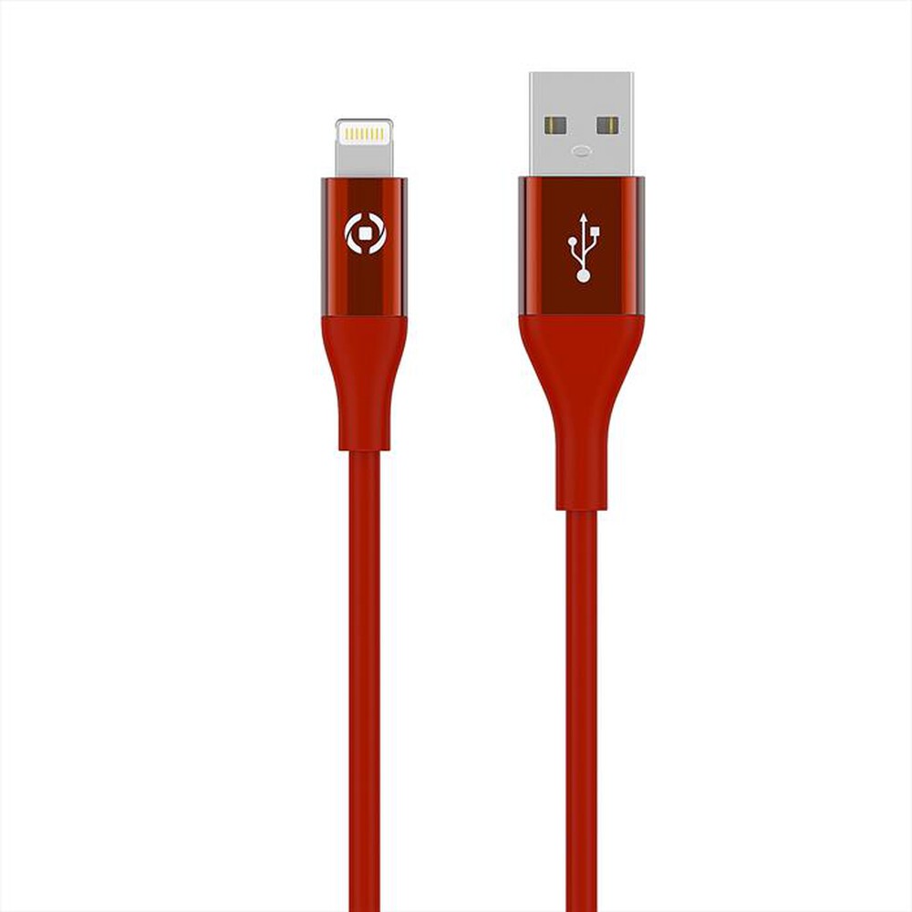 "CELLY - USBLIGHTCOLORRD CAVO USB LIGHTNING-Rosso/Silicone"