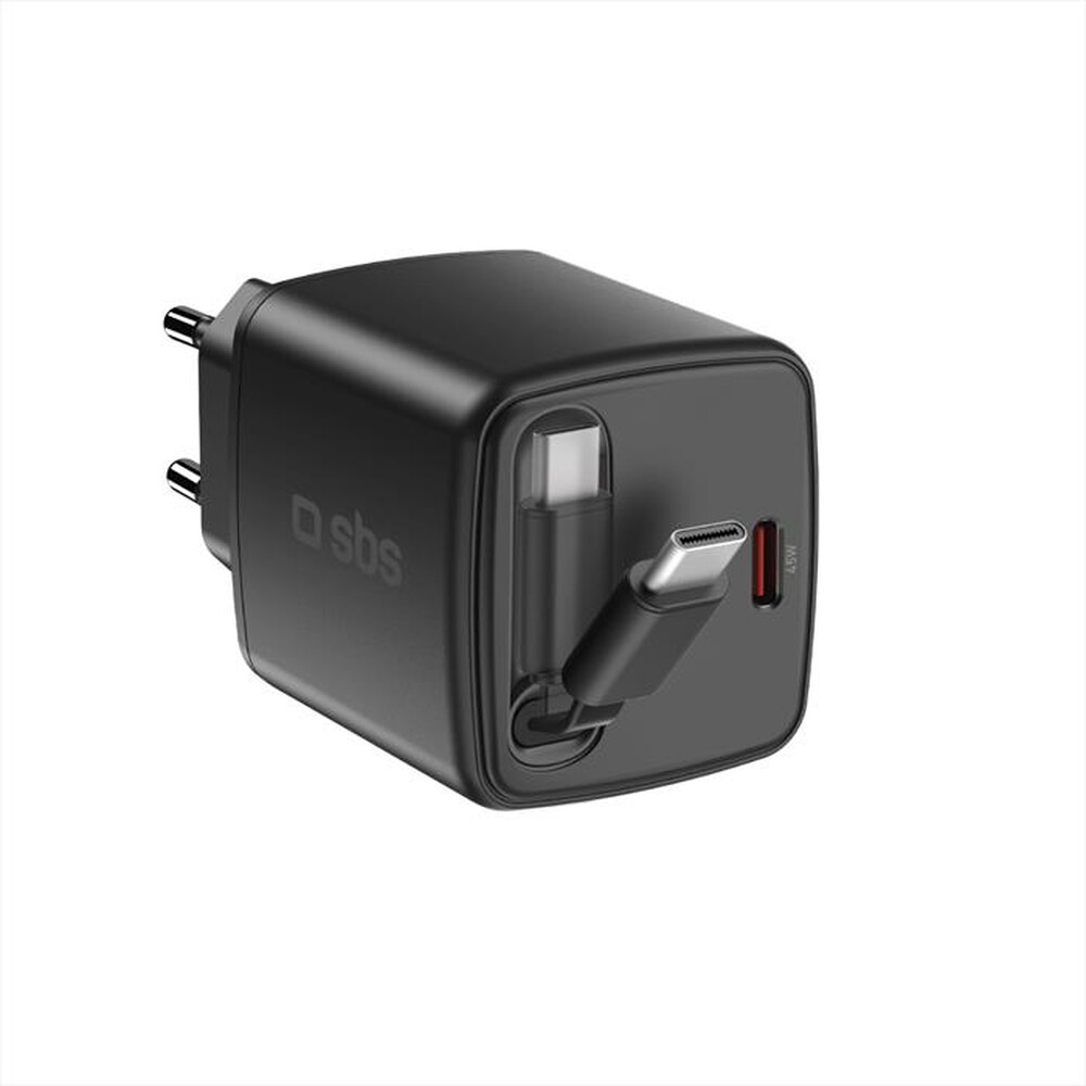 Immagine del prodotto SBS - Caricabatterie USB-C + Cavo integrato, 45W-Nera