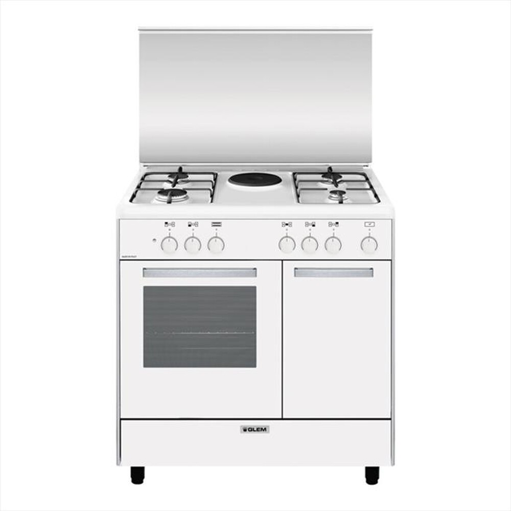 "GLEM GAS - Cucina a gas ed elettrica AR856EX Classe A-Bianco"