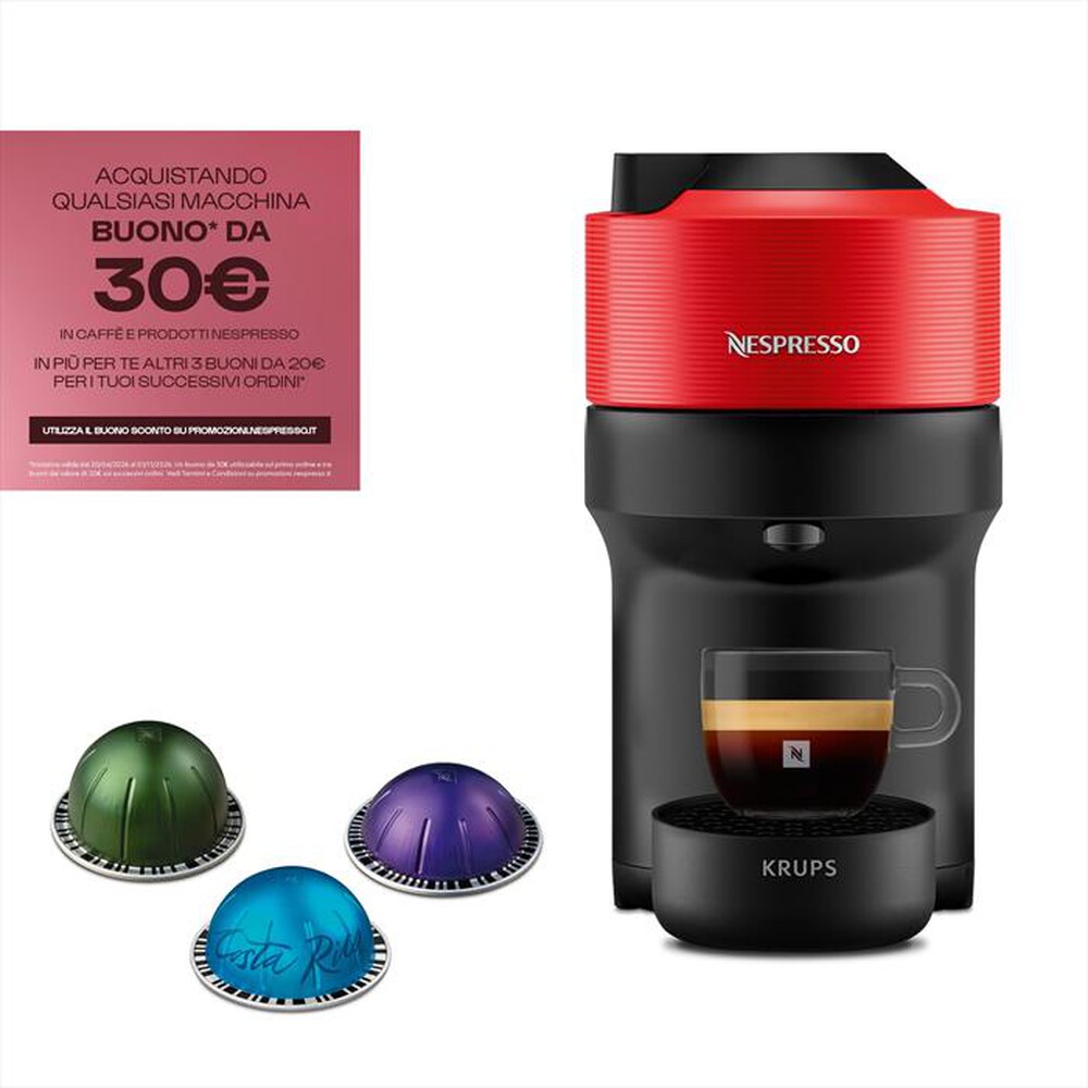 Immagine del prodotto KRUPS - Macchina da caff&egrave; VERTUO POP XN9205K Nespresso-RED