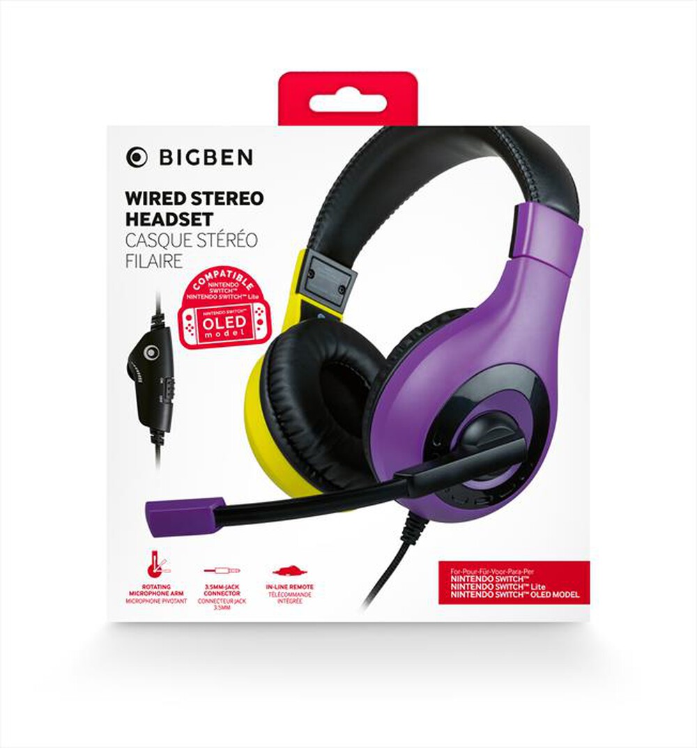 "BIG BEN - CUFFIE STEREO GAMING V1 SWITCH-VIOLA/GIALLO"
