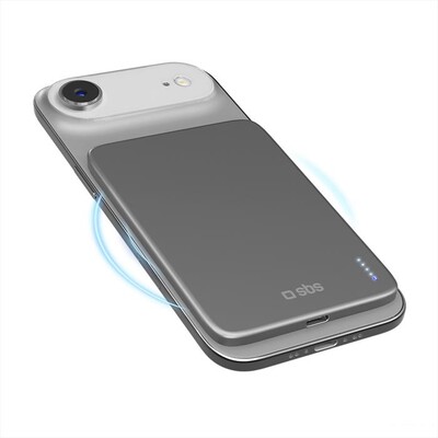 SBS - Powerbank comp. con ricarica wireless magnetica-Nero